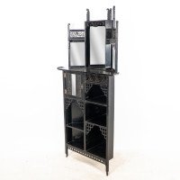 Heals, attributed. An Anglo-Japanese Aesthetic Movement Butterfly Corner Cabinet - Thumbnail 3