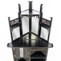 Heals, attributed. An Anglo-Japanese Aesthetic Movement Butterfly Corner Cabinet - Thumbnail 5