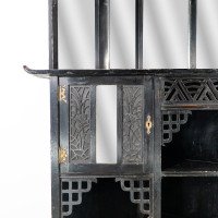 Heals, attributed. An Anglo-Japanese Aesthetic Movement Butterfly Corner Cabinet - Thumbnail 10