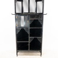 Heals, attributed. An Anglo-Japanese Aesthetic Movement Butterfly Corner Cabinet - Thumbnail 12