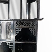 Heals, attributed. An Anglo-Japanese Aesthetic Movement Butterfly Corner Cabinet - Thumbnail 11