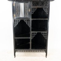 Heals, attributed. An Anglo-Japanese Aesthetic Movement Butterfly Corner Cabinet - Thumbnail 13