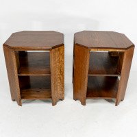 Heals and Son. An Arts and Crafts oak bookcase/side tables - Thumbnail 2