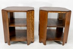 Heals and Son. An Arts and Crafts oak bookcase/side tables - Thumbnail 3
