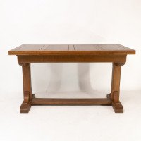 Heals & Son. An Arts & Crafts Narrow Oak Extending Dining Table - Thumbnail 2
