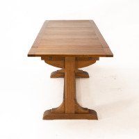 Heals & Son. An Arts & Crafts Narrow Oak Extending Dining Table - Thumbnail 4