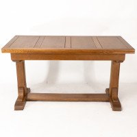 Heals & Son. An Arts & Crafts Narrow Oak Extending Dining Table - Thumbnail 5