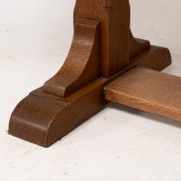 Heals & Son. An Arts & Crafts Narrow Oak Extending Dining Table - Thumbnail 12