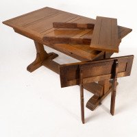 Heals & Son. An Arts & Crafts Narrow Oak Extending Dining Table - Thumbnail 16