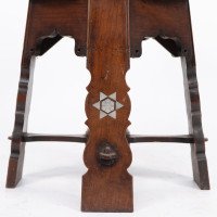 Liberty & Co., attributed. A Rare Moorish Walnut Revolving Stool with Moorish Arches - Thumbnail 15
