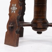 Liberty & Co., attributed. A Rare Moorish Walnut Revolving Stool with Moorish Arches - Thumbnail 18