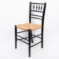Philip Webb, attributed. Morris & Co., Aesthetic Movement Pair Rush Seat Sussex Chairs - Thumbnail 4
