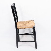 Philip Webb, attributed. Morris & Co., Aesthetic Movement Pair Rush Seat Sussex Chairs - Thumbnail 6