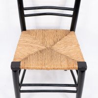 Philip Webb, attributed. Morris & Co., Aesthetic Movement Pair Rush Seat Sussex Chairs - Thumbnail 11
