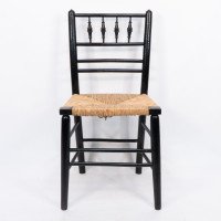 Philip Webb, attributed. Morris & Co., Aesthetic Movement Pair Rush Seat Sussex Chairs - Thumbnail 13