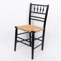 Philip Webb, attributed. Morris & Co., Aesthetic Movement Pair Rush Seat Sussex Chairs - Thumbnail 14