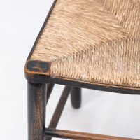 Philip Webb, attributed. Morris & Co., Aesthetic Movement Original Rush Seat Sussex Chair - Thumbnail 13