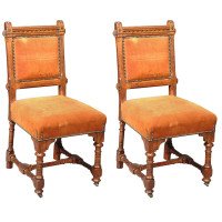 J. P. Seddon, Exhibited Crystal Palace 1851. Six Gothic Revival Oak Dining Chairs
