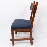 E. W. Pugin. A Walnut Side Chair with Curvaceous Back Rest with Oak Pegs - Thumbnail 5