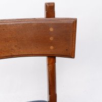 E. W. Pugin. A Walnut Side Chair with Curvaceous Back Rest with Oak Pegs - Thumbnail 8