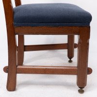 E. W. Pugin. A Walnut Side Chair with Curvaceous Back Rest with Oak Pegs - Thumbnail 11