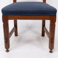 E. W. Pugin. A Walnut Side Chair with Curvaceous Back Rest with Oak Pegs - Thumbnail 13