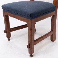 E. W. Pugin. A Walnut Side Chair with Curvaceous Back Rest with Oak Pegs - Thumbnail 14