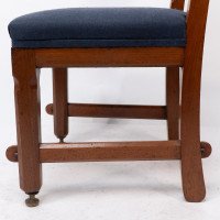 E. W. Pugin. A Walnut Side Chair with Curvaceous Back Rest with Oak Pegs - Thumbnail 15
