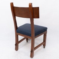 E. W. Pugin. A Walnut Side Chair with Curvaceous Back Rest with Oak Pegs - Thumbnail 19