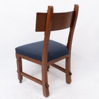 E. W. Pugin. A Walnut Side Chair with Curvaceous Back Rest with Oak Pegs - Thumbnail 21
