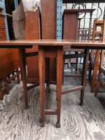 Arts & Crafts Oak Drop Leaf Pembroke Dining Table with Wild Grain to the Top - Thumbnail 5