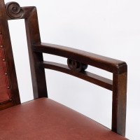 Sir Frank Brangwyn, attributed. Pair of Arts & Crafts Mahogany Armchairs Chinese Style - Thumbnail 10