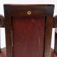 Sir Frank Brangwyn, attributed. Pair of Arts & Crafts Mahogany Armchairs Chinese Style - Thumbnail 18