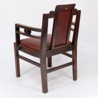 Sir Frank Brangwyn, attributed. Pair of Arts & Crafts Mahogany Armchairs Chinese Style - Thumbnail 17