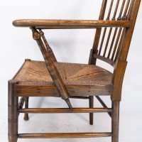 Liberty & Co., attributed. Egyptian Style Thebes Armchair Original Rush Seated Armchair - Thumbnail 17