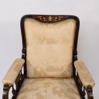 Stephen Webb for Collinson & Lock attributed. Late Victorian Inlaid Mahogany Armchair - Thumbnail 6