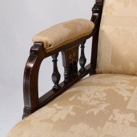 Stephen Webb for Collinson & Lock attributed. Late Victorian Inlaid Mahogany Armchair - Thumbnail 8