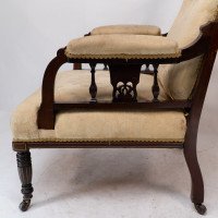 Stephen Webb for Collinson & Lock attributed. Late Victorian Inlaid Mahogany Armchair - Thumbnail 15