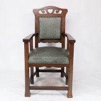 Heal and Son, Attributed – Arts and Crafts Oak Six Legged Armchair - Thumbnail 2