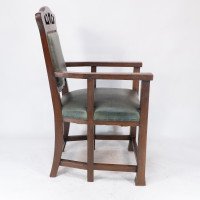 Heal and Son, Attributed – Arts and Crafts Oak Six Legged Armchair - Thumbnail 4