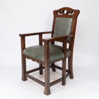 Heal and Son, Attributed – Arts and Crafts Oak Six Legged Armchair - Thumbnail 3