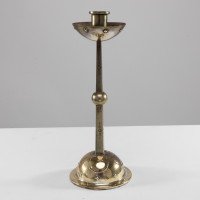 WMF an Arts & Crafts Silver-plated Candlestick with Bowl Shaped Drip Tray & Base - Thumbnail 2