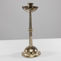 WMF an Arts & Crafts Silver-plated Candlestick with Bowl Shaped Drip Tray & Base - Thumbnail 3