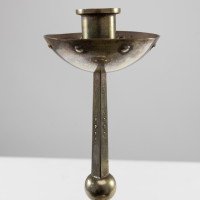 WMF an Arts & Crafts Silver-plated Candlestick with Bowl Shaped Drip Tray & Base - Thumbnail 4