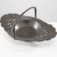 Urania. An Art Nouveau Pewter Fruit Bowl with a Loop Handle Floral Decoration - Thumbnail 6