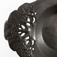 Urania. An Art Nouveau Pewter Fruit Bowl with a Loop Handle Floral Decoration - Thumbnail 10