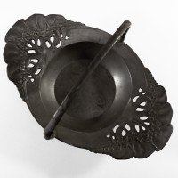Urania. An Art Nouveau Pewter Fruit Bowl with a Loop Handle Floral Decoration - Thumbnail 12