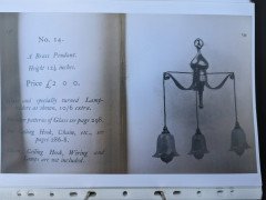 Birmingham Guild of Handicraft. An Arts & Crafts Three Arm Brass Ceiling Light - Thumbnail 13