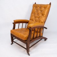 Philip Webb for Morris & Co. – Aesthetic Movement Oak Reclining Armchair - Thumbnail 3