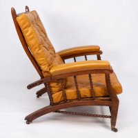 Philip Webb for Morris & Co. – Aesthetic Movement Oak Reclining Armchair - Thumbnail 5